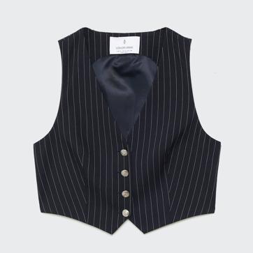 Imagen secundaria 1 - Chaleco con rayas diplomáticas de Stradivarius.
