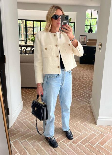 Imagen - Look con vaqueros y chaqueta tweed