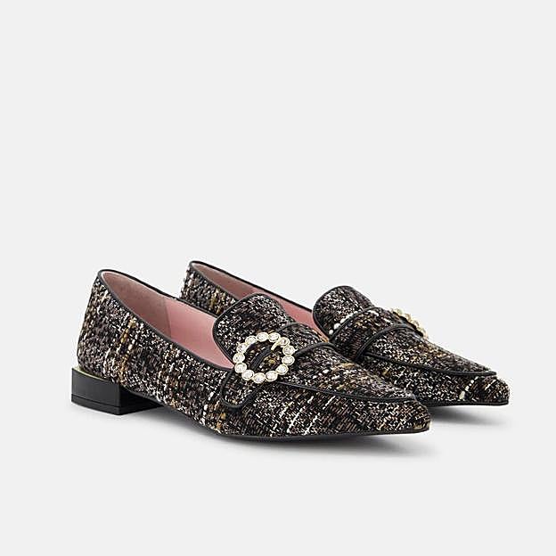 Mocasines de tweed de Dansi, 110€.