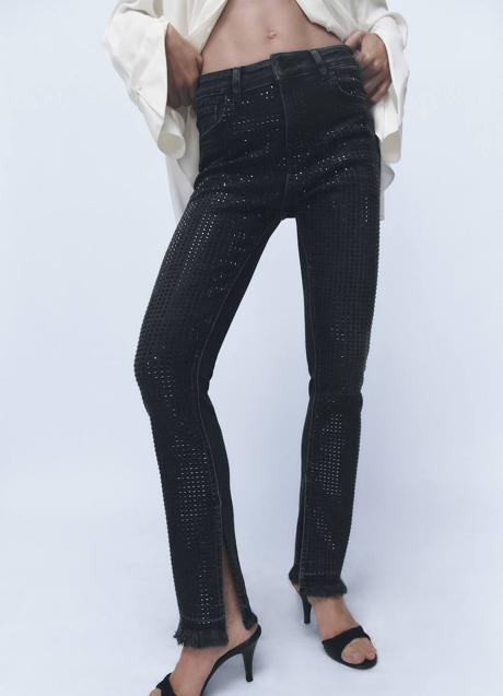 Imagen - Jeans rhinestones negros