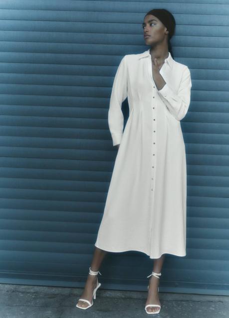 Imagen - Vestido camisero blanco de Zara