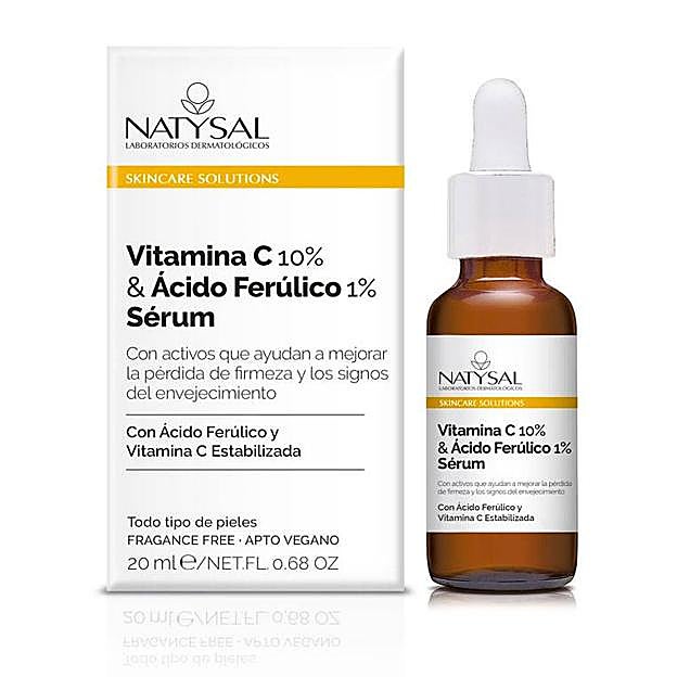 Natysal Sérum con Vitamina C 10% y Ácido Ferúlico 1%.