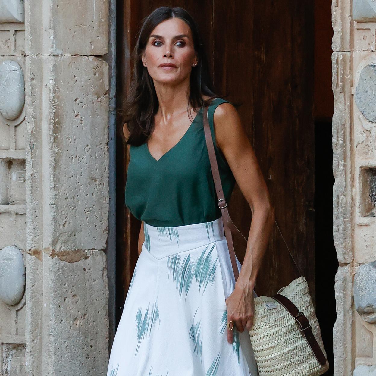 La reina Letizia durante una visita a la Cartuja de Valdemossa, en Mallorca. 