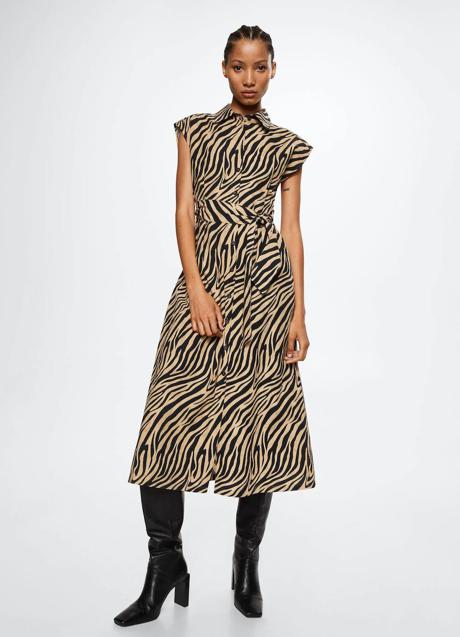Imagen - Vestido midi camisero con estampado de tigre