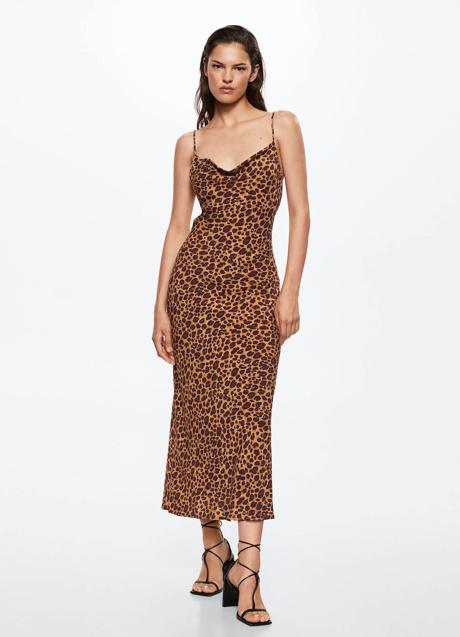 Imagen - Vestido lencero midi con estampado de leopardo