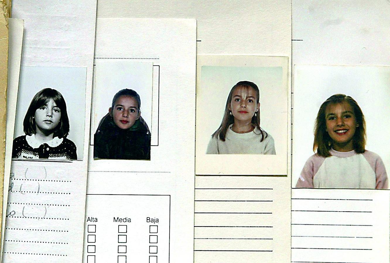 Fotos de Letizia Ortiz en su adolescencia, tomadas de las fichas escolares del colegio La Gesta, en Oviedo.