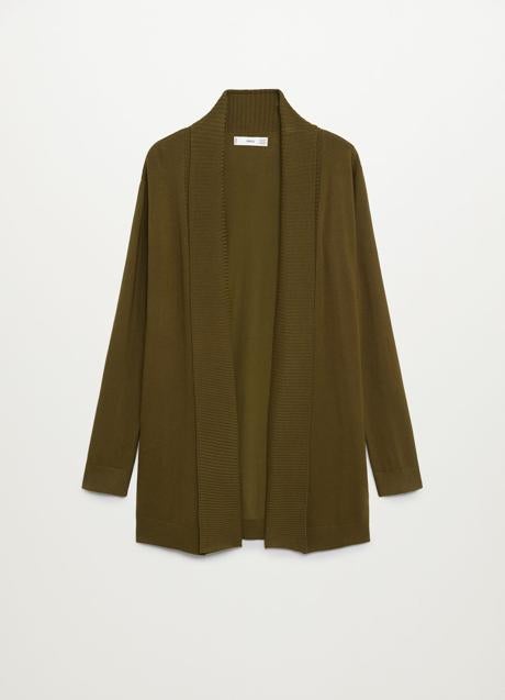 Imagen - Cárdigan de punto fino en color verde de Mango Outlet. Foto: Mango Outlet.