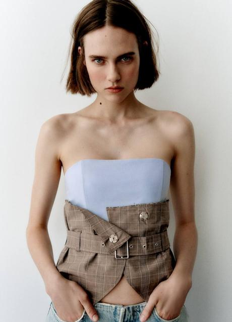 Imagen - Top de tejido combinado 