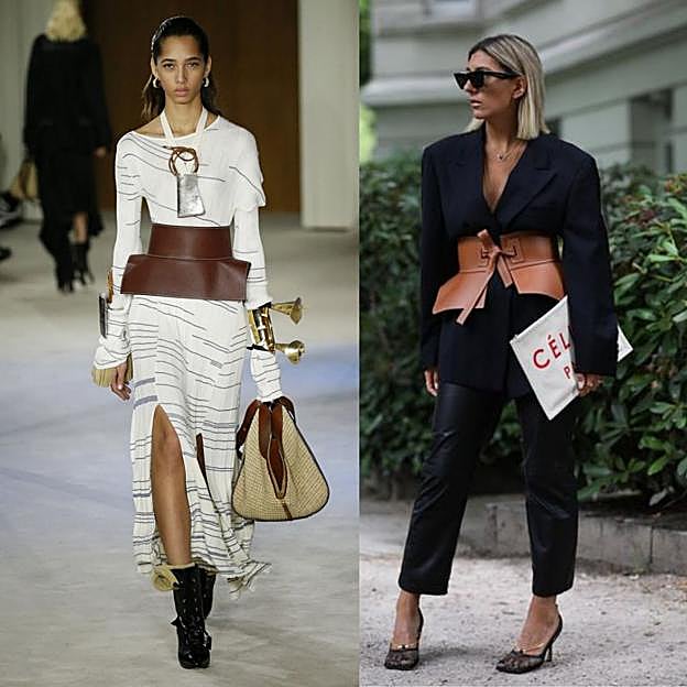 Dos looks con el cinturón de Loewe.