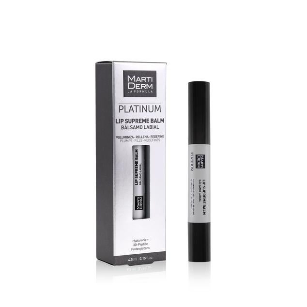 Este bálsamo aporta efecto volumen al instante mediante su poder hidratante intenso que suaviza los labios. Es de Martiderm. Precio: 15,55 €.  Cómpralo aquí