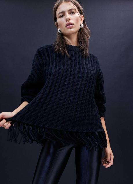 Imagen - Jersey con detalle de flecos en negro