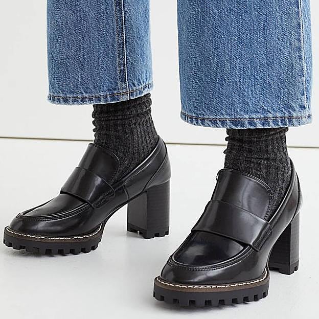 Mocasines track de tacón