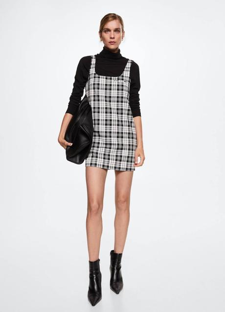 Imagen - Pichi con print a cuadros blanco y negro