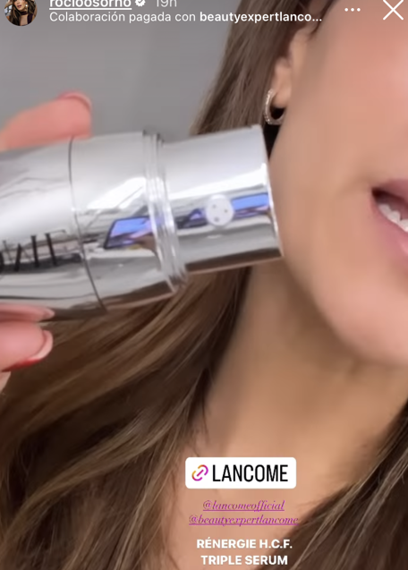 Imagen - Rocío Osorno enseñando a través de sus stories el sérum de Lâncome. Foto: @rocio0sorno.