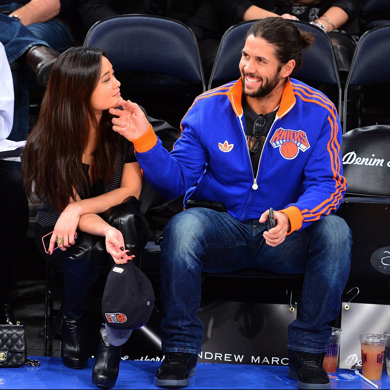 Jarah Mariano y Fernando Verdasco en una cita en el baloncesto.