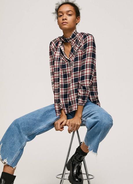 Imagen - Camisa de cuadros con lazada