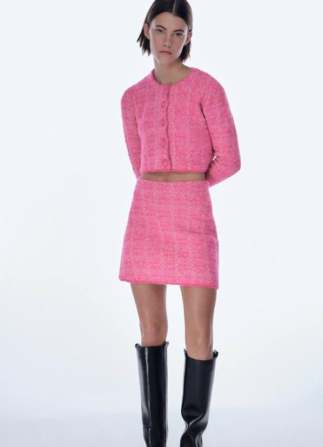 Imagen - Conjunto de estructura rosa con falda y chaqueta