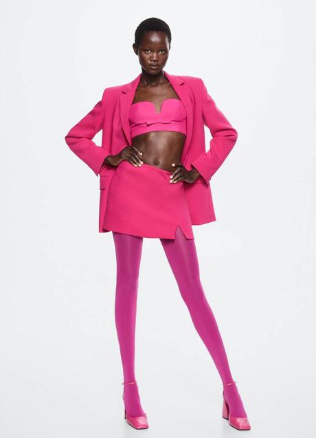 Imagen - Traje de chaqueta fucsia con blazer y minifalda