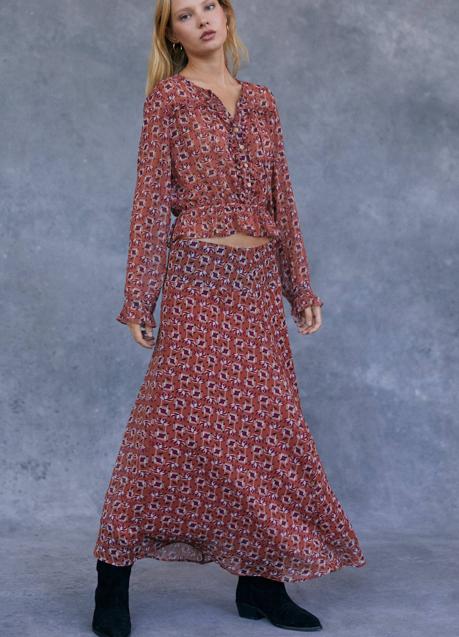 Imagen - Falda midi con print geométrico