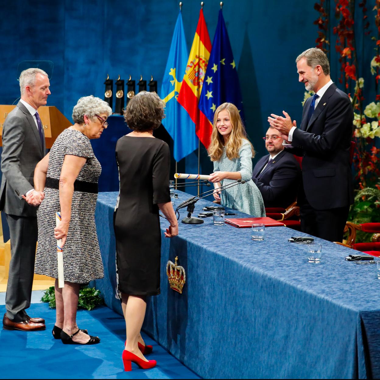 Leonor entrega el Premio Princesa de Investigación Científica y Técnica 2019 a Joanne Chory y Sandra Myrna Diaz.