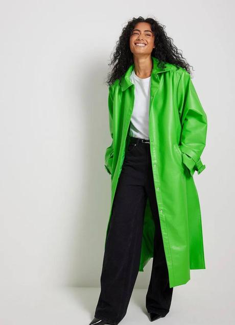 Imagen - Trench en tejido efecto piel verde