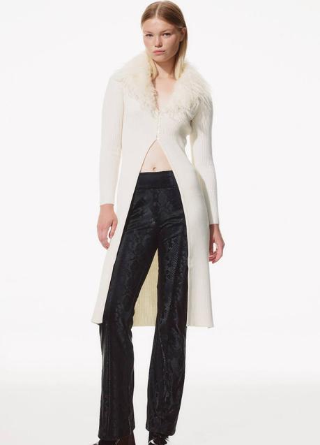 Imagen - Chaqueta de punto larga con cuello de pelo