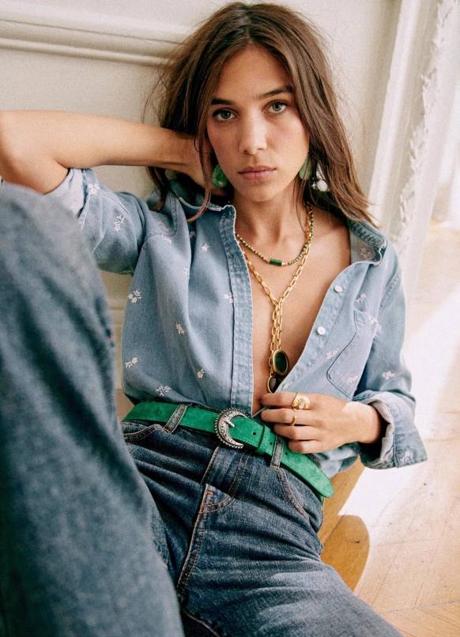 Imagen - Camisa denim con bordados florales