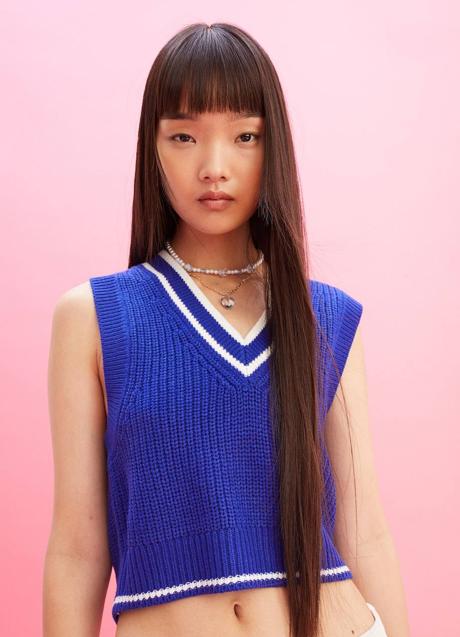 Imagen - Chaleco de punto estilo college