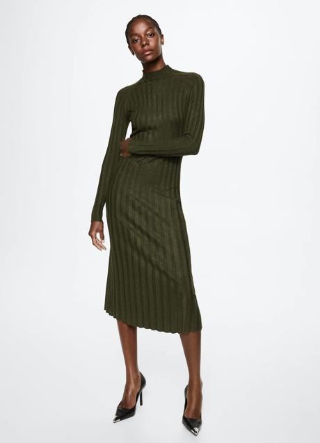 Imagen - Vestido de punto verde de Mango. Foto: Mango.