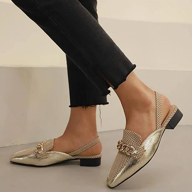 Mocasines destalonados metalizados