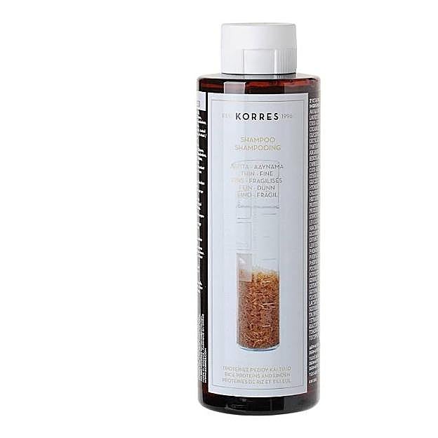 Champú con proteína de arroz de Korres.