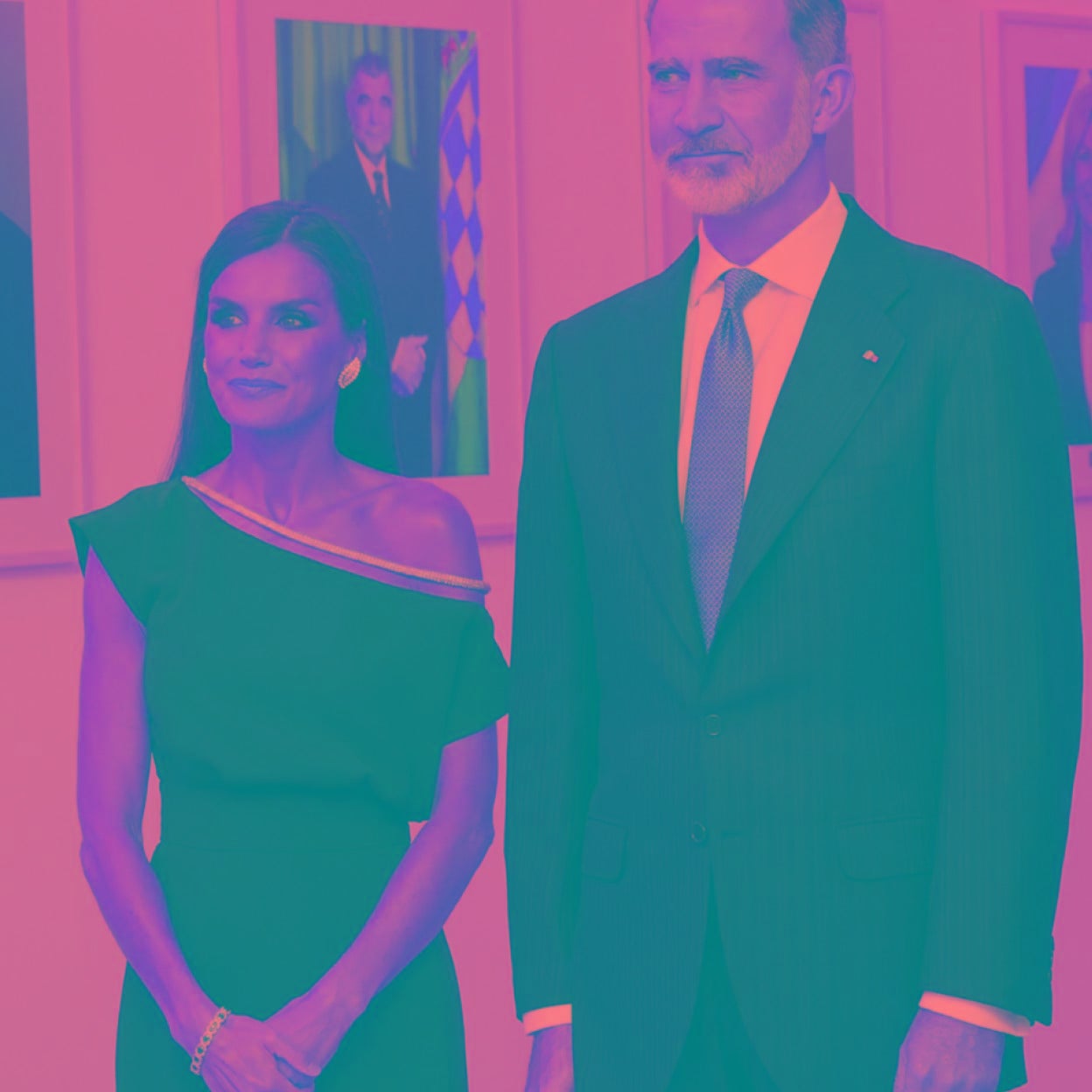 La reina Letizia y el rey Felipe VI, en la cena de gala ofrecida por el presidente de Croacia y la primera dama, Sanja Music.