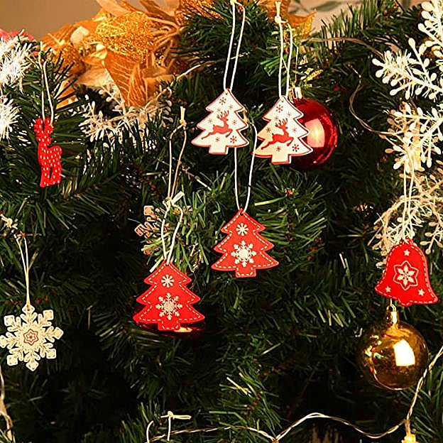 Decoración en Madera para Árbol de Navidad Juehu