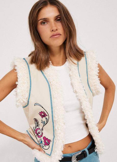 Imagen - Chaleco con bordado y forro de borreguillo