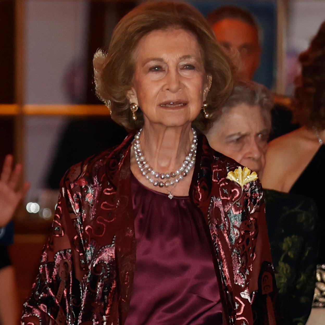 La reina Sofía en el acto en el Teatro Real.