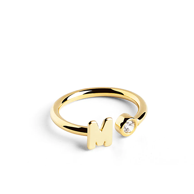 Anillo Personalizado Letter Diamond Oro de Singularu.
