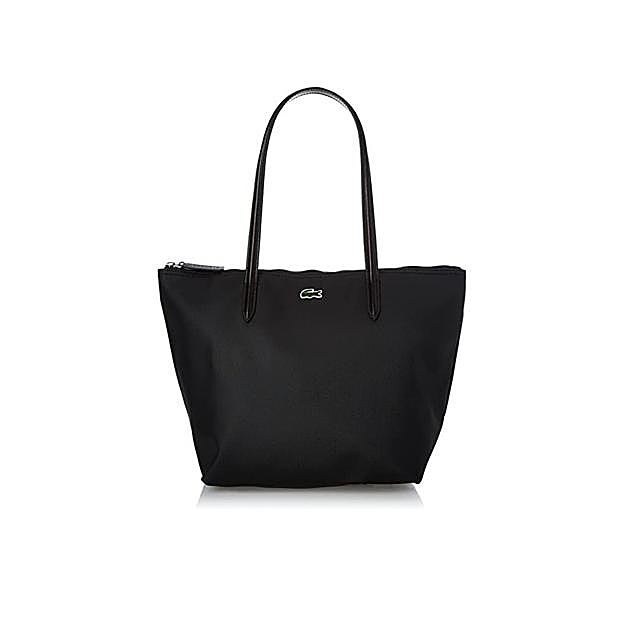 Bolso shopper de color negro de Lacoste.