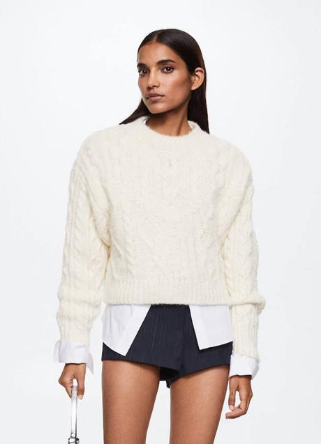 Imagen - Jersey trenzado color crudo