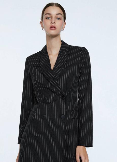Imagen - Vestido blazer negro con raya diplomática