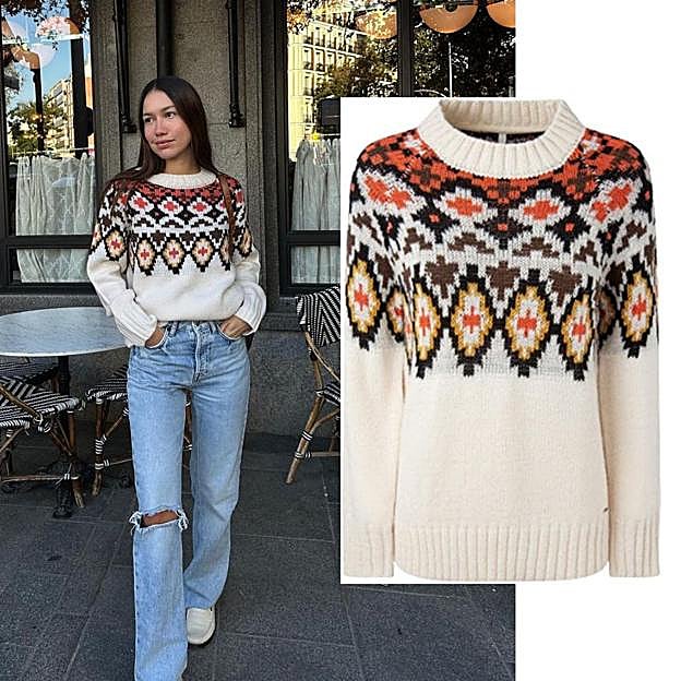 El look de Melissa Villarreal con un jersey de Pepe Jeans.