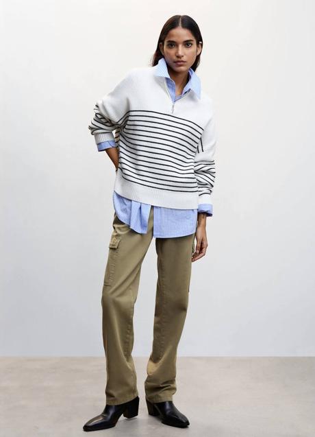 Imagen - Pantalón cargo en tejido denim khaki