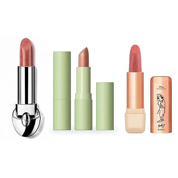 Los labiales nude de acabado satinado.