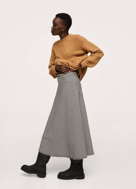 Imagen - Falda midi con estampado a cuadros