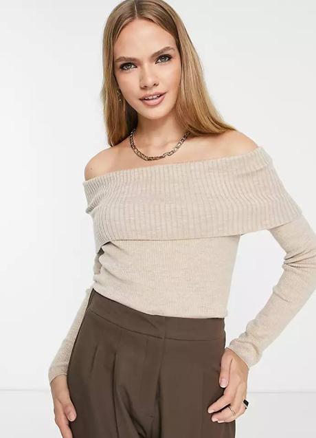 Imagen - Jersey con cuello doble beige