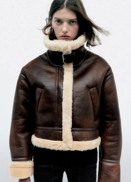 Imagen - Chaqueta de doble faz con efecto piel envejecida