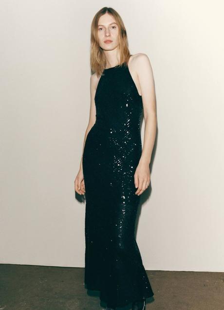 Imagen - Vestido largo de lentejuelas color negro