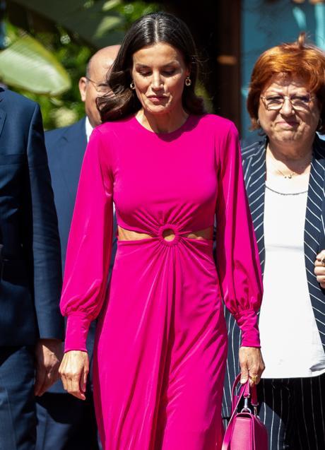 Imagen - La reina con un vestido rosa cut-out. / GTRES