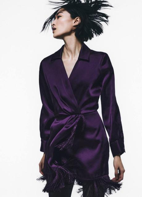 Imagen - Vestido satinado con flecos