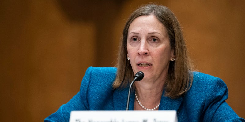 WASHINGTON, UNITED STATES - NOVEMBER 30: Lynne M. Tracy testifies before the Senate Foreign Relations Committee to be Ambassador to the Russian Federation on Capitol Hill in Washington, D.C., on Wednesday, November 30, 2022. (Photo by Sarah Silbiger for The Washington Post via Getty Images)