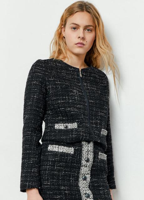 Imagen - Chaqueta de tweed blanco y negro de IKKS, 204€ (antes 255€).